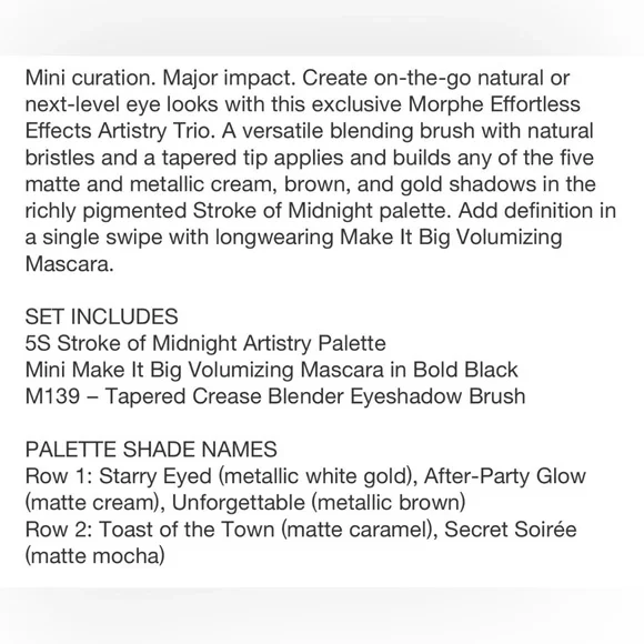 MORPHE Effortless Effects Artistry Trio Brand New In Box 3 Piece Set 💯 Authentic - Picture 10 of 14